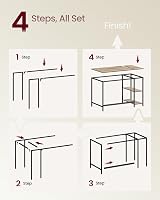 VASAGLE Computer Desk 120x60x76 cm Industrial Style Camel Brown Ink Black view 7