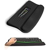 KUOSGM Ergonomic Wave Wrist Rest with Keyboard Stand, Cushioned Palm Rest, Comfortable Integrated Memory Foam for Natural Typing and Relieve Wrist Pain, Dark Night Black