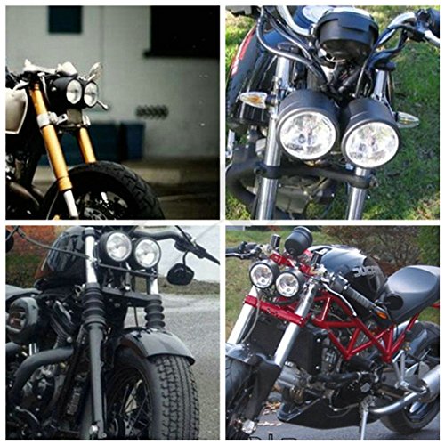 Matte Black Dual 4" Headlight For Streetfighter Cafe Racer Dual Sport Motorcycle