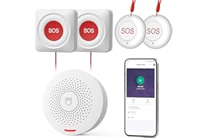 Hapippofa Caregiver Call Button Wireless Call Button for Elderly at Home,WiFi Panic Button,Life Alert Systems for Seniors No Monthly Fee (whiter3)