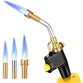 LIVOSA Propane Torch Head with 3 Nozzles, Trigger Start Ignition for High Intensity Welding, Soldering, Cooking (Gas Tank Not Included) 