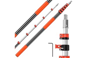 ACTREY Telescoping Extension Pole 5-24FT,Extension Pole for Cleaning,Multi Purpose Telescopic Pole Reach 30FT with 3/4'' Universal Threaded,Lightweight Professional Telescopic Pole for Outdoor Indoor Use