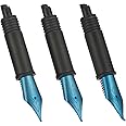 Set of 3 Hongdian Fountain Pen Blue Nibs (Fine, Extra Fine and Bent Nib) for Black Forest 1850, 1851, M2, 1843, 6013, 517D, 517S, 525,H1, H3, A3, 1843 and 920 Series