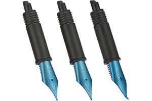 ASVINE Set of 3 Hongdian Fountain Pen Blue Nibs (Fine, Extra Fine and Bent Nib) for Black Forest 1850, 1851, M2, 1843, 6013, 517D, 517S, 525,H1, H3, A3, 1843 and 920 Series