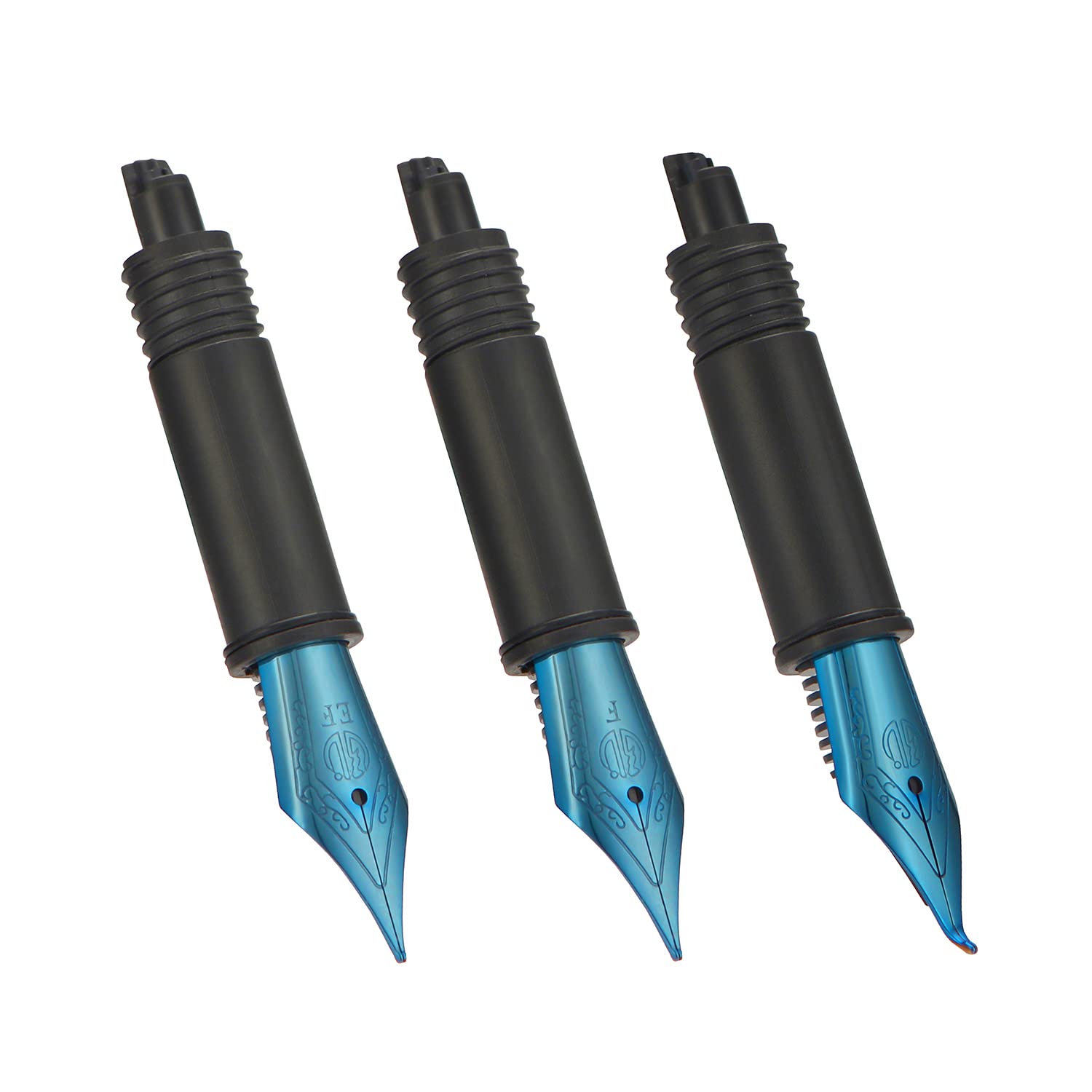 Set of 3 Hongdian Fountain Pen Blue Nibs (Fine, Extra Fine and Bent Nib) for Black Forest 1850, 1851，6013, 517S and 517D Series