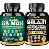 Sea Moss &amp; Shilajit Capsules Bundle &ndash; All-in-One Energy, Focus &amp; Stress Relief Supplement &ndash; Irish Sea Moss with Ashwagandha, Black Seed Oil &ndash; Shilajit with Ginseng, Cordyceps &ndash; 120 Capsules (2 Pack)