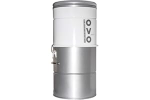 OVO 750 Airwatts Heavy Duty Powerful Central Vacuum System, Hybrid Filtration (with or Without Disposable Bags) 25L or 6.6Gal Bottom Load Dust Bin