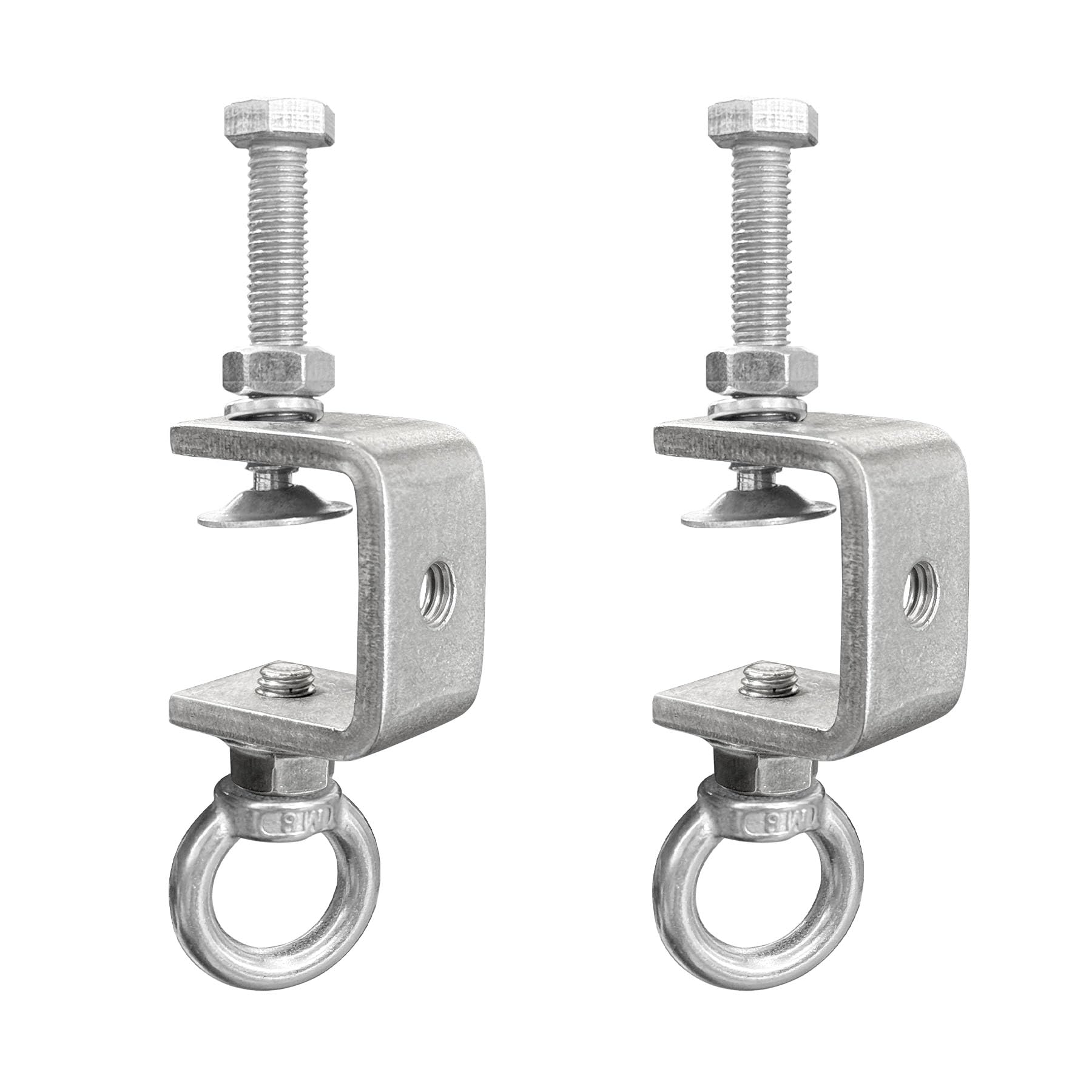 Photo 1 of 1" C-Clamps with M8 Stainless Steel Screw Ring,Withstand 100lb,Heavy Duty Woodworking Clamps for Metal Mounting,Building,Hanging Pendant Lantern,Plant,Shade Sail(1inch,2pcs)