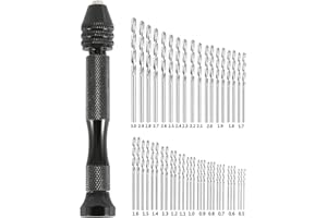 49 Pieces Precision Pin Vise Hobby Drill with Model Twist Hand, Hand Twist Drill DIY Drilling Tool Drill Bits Set