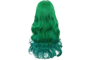 Rbenxia Curly Cosplay Wig Long Hair Heat Resistant Spiral Costume Wigs (Gradient Green)