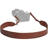 MCKDERWRILL Leather Camera Strap, Universal Camera Shoulder Strap, A Neck Strap with Split Ring Compatible with DSLR,SLR, Photographers Women Men（Brown）