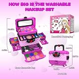FHNSEL 54 Pcs Kids Makeup Kit Safe Non-Toxic Princess Satchel view 4