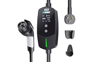 EVDANCE Level 2 EV Charger 24Amp 240V - NEMA 10-30P Charging Station, 25FT Cable for Home/Garage, J1772 Electric Vehicles & Adjustable Current (10-24A) (for J1772(Non-Tesla Evs), NEMA 10-30 Plug)