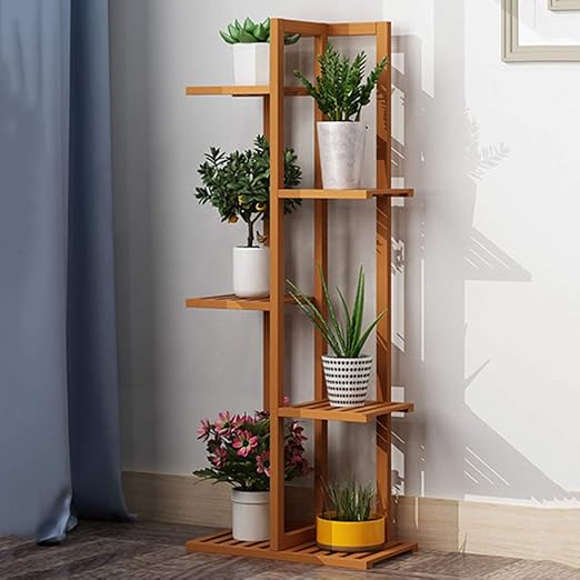 Estantería para Macetas, Soporte de Madera para Bambú con 3 ...