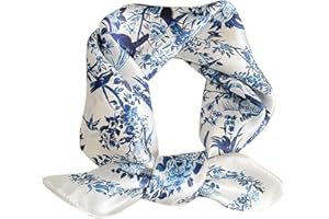 FEIBOON Mulberry Silk Scarfs Neck Scarf 21"x21" Small Square Scarfs hair scarf bandana for Women Gift Packed