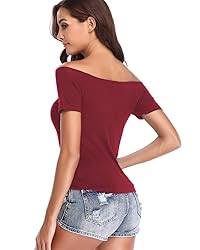 Fuinloth Women's Off Shoulder Tops, One Shoulder