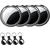 4 Pack Tracker Tags [Apple MFi Certified] Bluetooth Air Tracker Pair with Apple Find My (iOS Only) Smart Tracking Tags Keys Finder Item Locator Worldwide Tracker for Pets Backpack Wallet Dogs Luggage