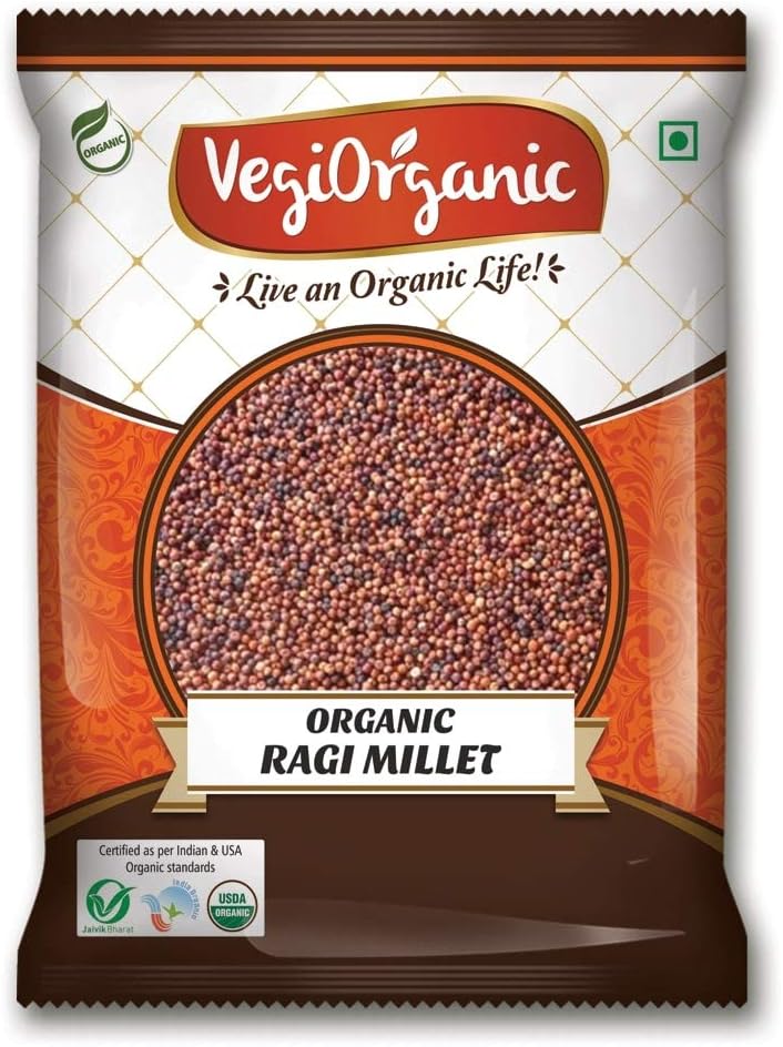 VEGIORGANIC 100% Organic Ragi Whole/Finger Millet - (500 g)