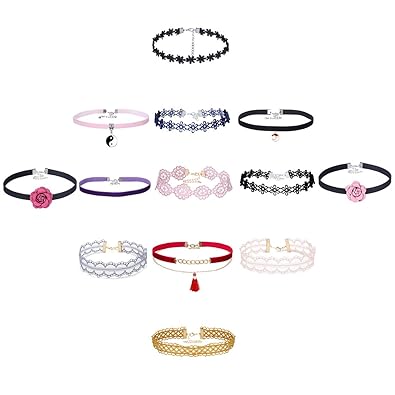 Mingjun 13 Pièces Vintage Coloré En Velours Ras Du Cou