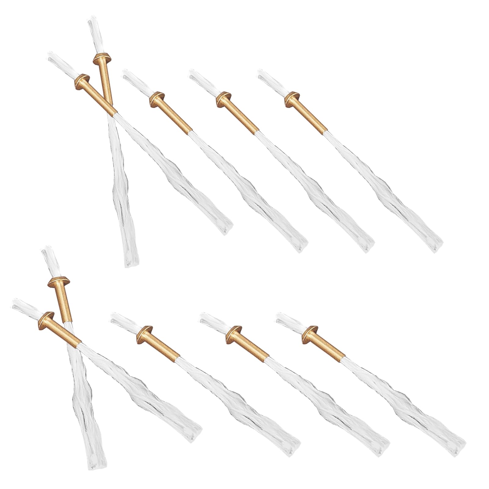 QENETY 10pcs Fiberglass Candle Wicks with Golden Brass Tubes for Oil Lamps