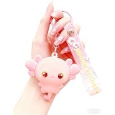 Cute Kawaii Axolotl Keychain - Adorable Axolotl Toy Charm | Axolotl keychain for Backpacks, Bags, Purses, Car Keys, Gift for Women &amp; Girls