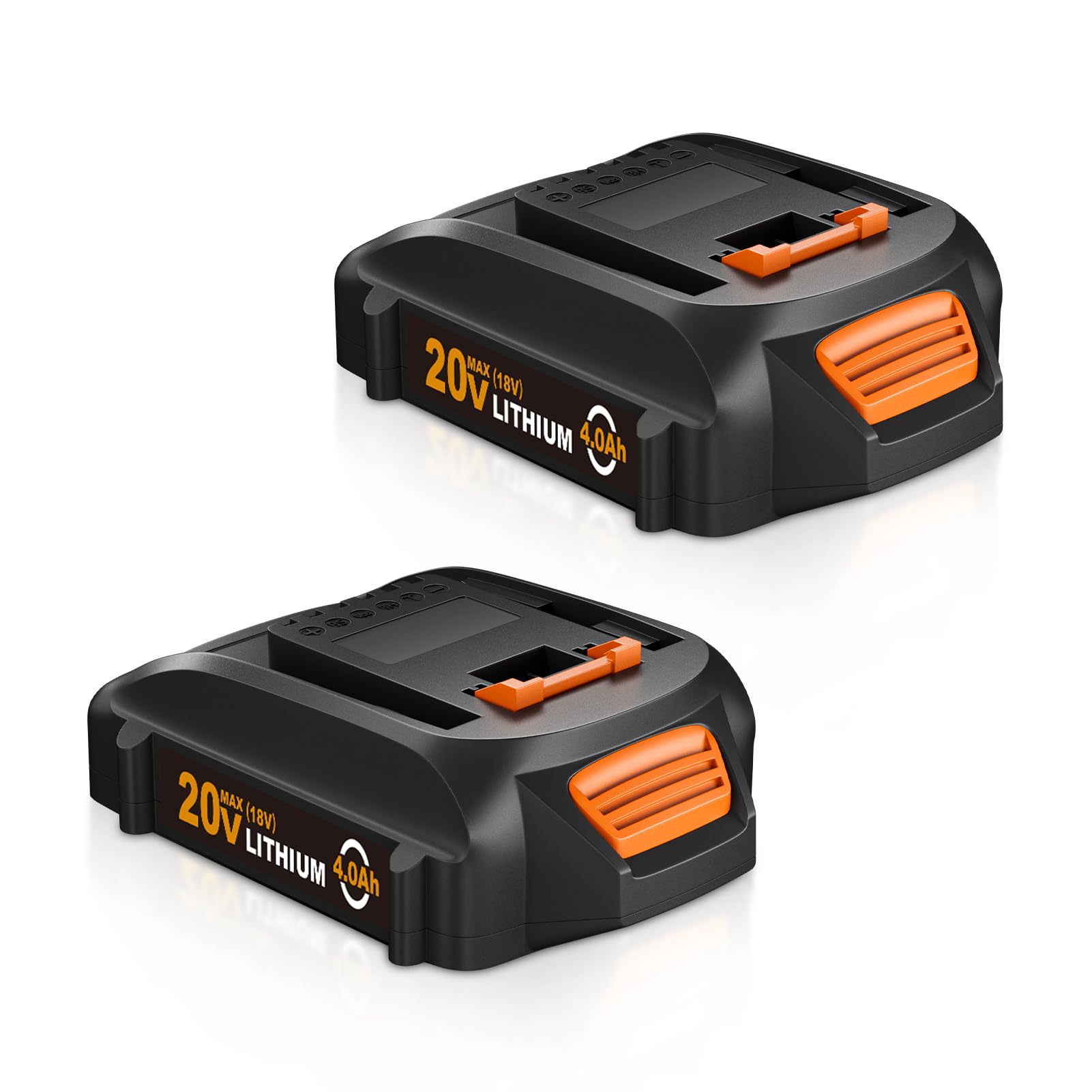 Photo 1 of 2 Packs 20V 4.0AH WA3520 Battery Replacement for Worx Lithium Battery WA3525 WG151s WG155s WG251s WG255s WG540s WG545s WG890 WG891 Compatible with PowerShare Cordless Tools