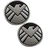 Mirror Patch S.H.I.E.L.D Shield MCU Patch Hook and Loop Tactical Morale Applique Fastener Military Embroidered Patch 2Pcs