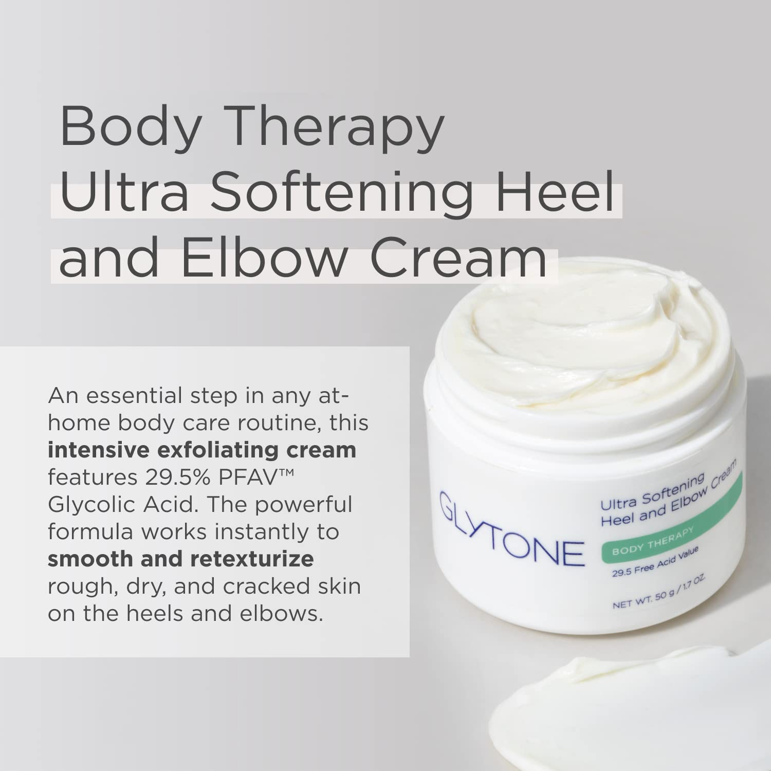 Glytone Ultra Softening Heel & Elbow Cream - 29.5 Free Acid Value Glycolic Acid - Exfoliate & Moisturize - Pedicures - Fragrance-Free - 1.7 fl. oz.