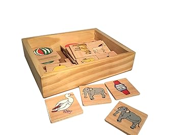 MOJOPANDA Wooden Domestic Animals Match The Pair in Box Puzzle