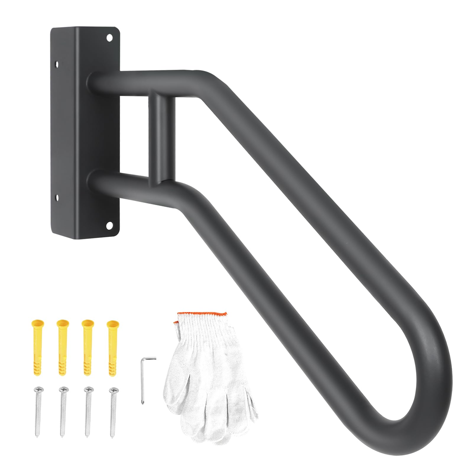 Photo 1 of 30 Inch Handrails for Outdoor Steps Stair Railing Indoor Non-Slip Door Jamb Corner Stair Hand Railing Grab Bars, 1 to 4 Steps Stairs U-Shaped Wall Mounted Handrail for Garage, Garden (Right Handed)