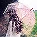 Dracarys Transparent Umbrella - Sakura Umbrella - Clear Cherry Umbrella - Flower Bubble Dome Shape Rain Umbrella - Half Automatic Umbrella for Girls Ladies and Kids – Dracarys (red)