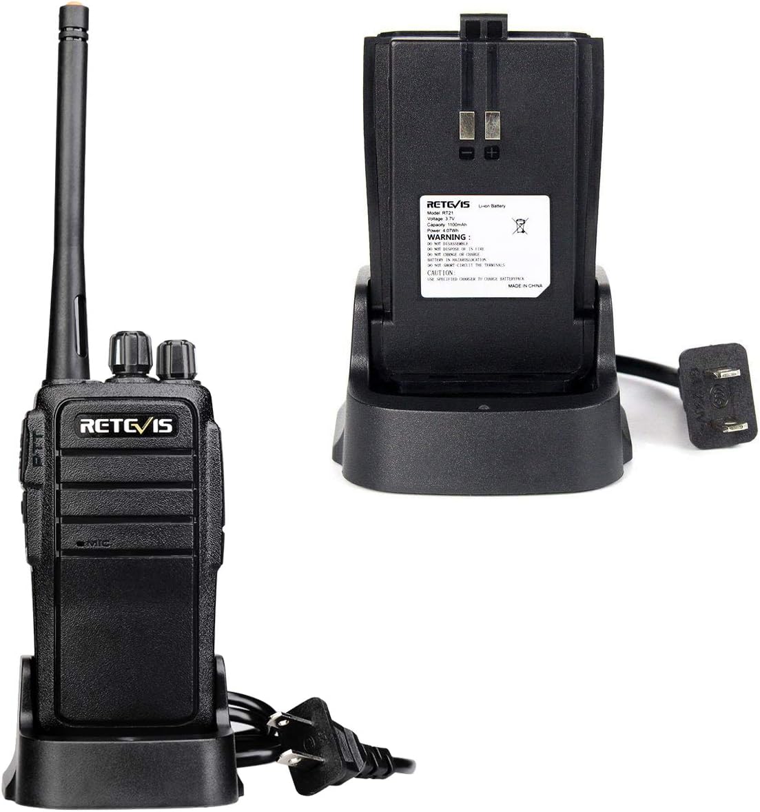 Case of 10,Retevis RT21 Two Way Radios Long Range Rechargeable, Heavy Duty Walkie Talkies for Adults, VOX Security Handfree 2 Way Radios with Earpiece, for Commercial Organization