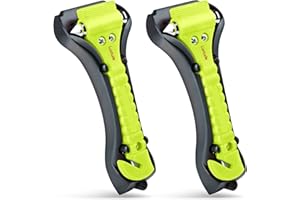 Luxtude Car Window Breaker, Glass Breaker and Seatbelt Cutter, Auto Car Escape Tool, Premium Glass Hammer, 2-in-1 Car Safety Hammer, Window Punch Seatbelt Cutter, Automobile Rescue Tools, 2 Packs