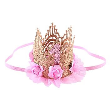 Amazon Com Baby S First Birthday Hat Rose Flower Lace Mesh