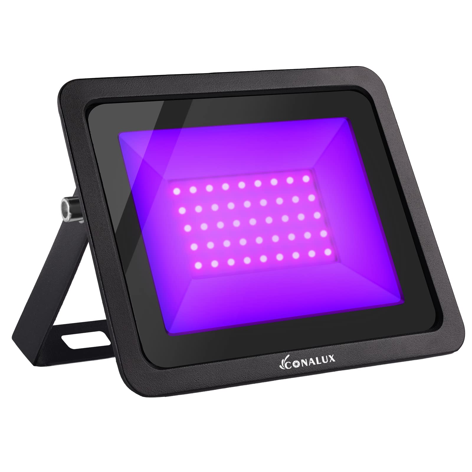 Photo 1 of CONALUX 365nm 50W LED Black Light with US Standard Plug and Switch, 4.9ft Power Cord, IP66 Waterproof Blacklight is used for Indoor or Outdoor Glow Party, Stage Lighting,Body Paint, Fluorescent Poster