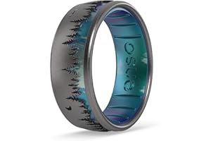Enso Rings Etched Classic Silicone Rings - Etched Nature Collection - Comfortable and Flexible Design