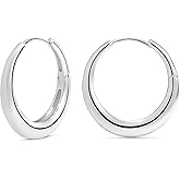 MILLA 14K Gold Plated Hoop Earrings | Small Silver Hoops | Thick Lightweight Chunky Hoop Earrings for Women