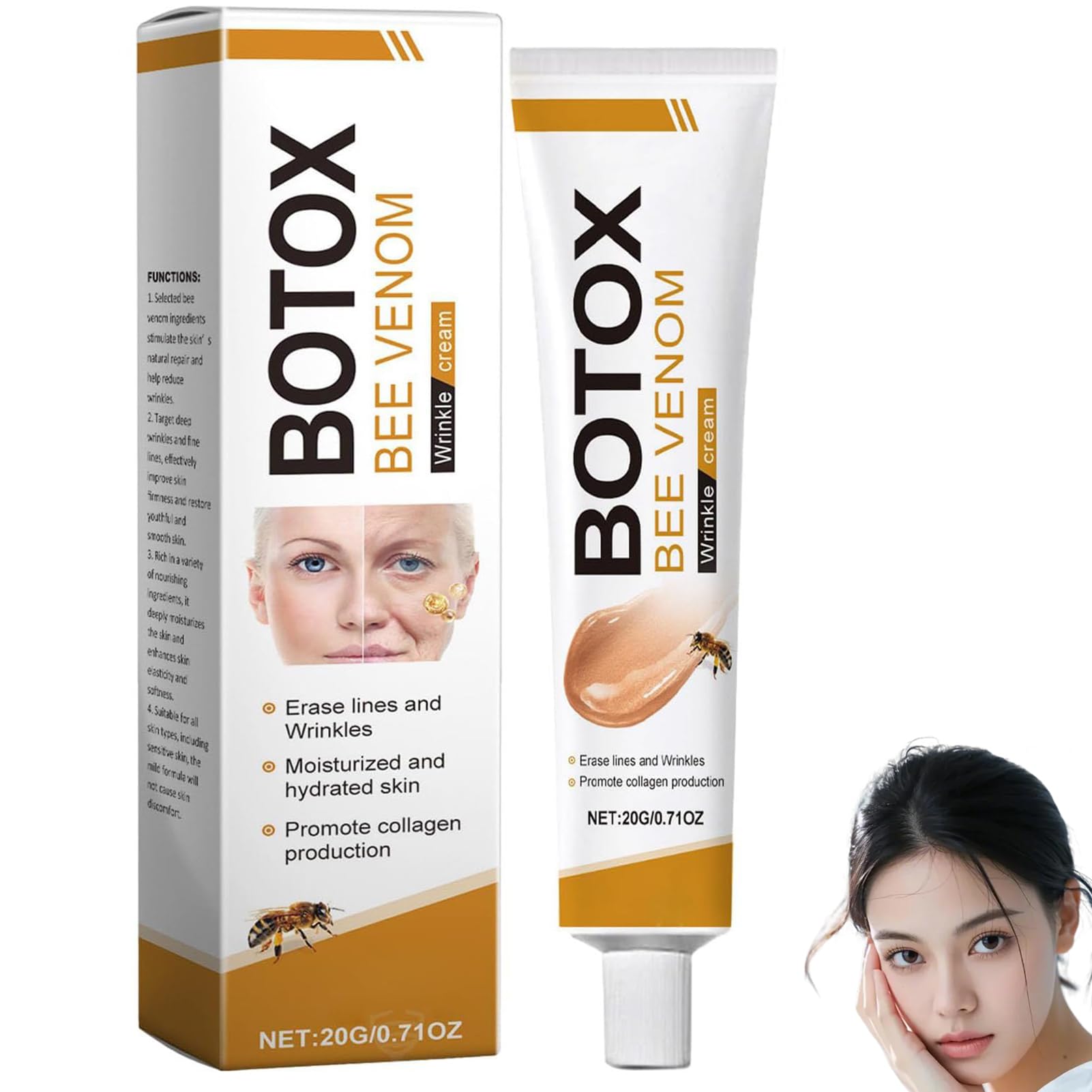 Photo 1 of Bee Venom Face Cream – Anti-Aging, Wrinkle Removal & Firming Moisturizer – Lifting & Hydrating Skin Cream for All Skin Types – Natural Bee Venom Recovery Cream