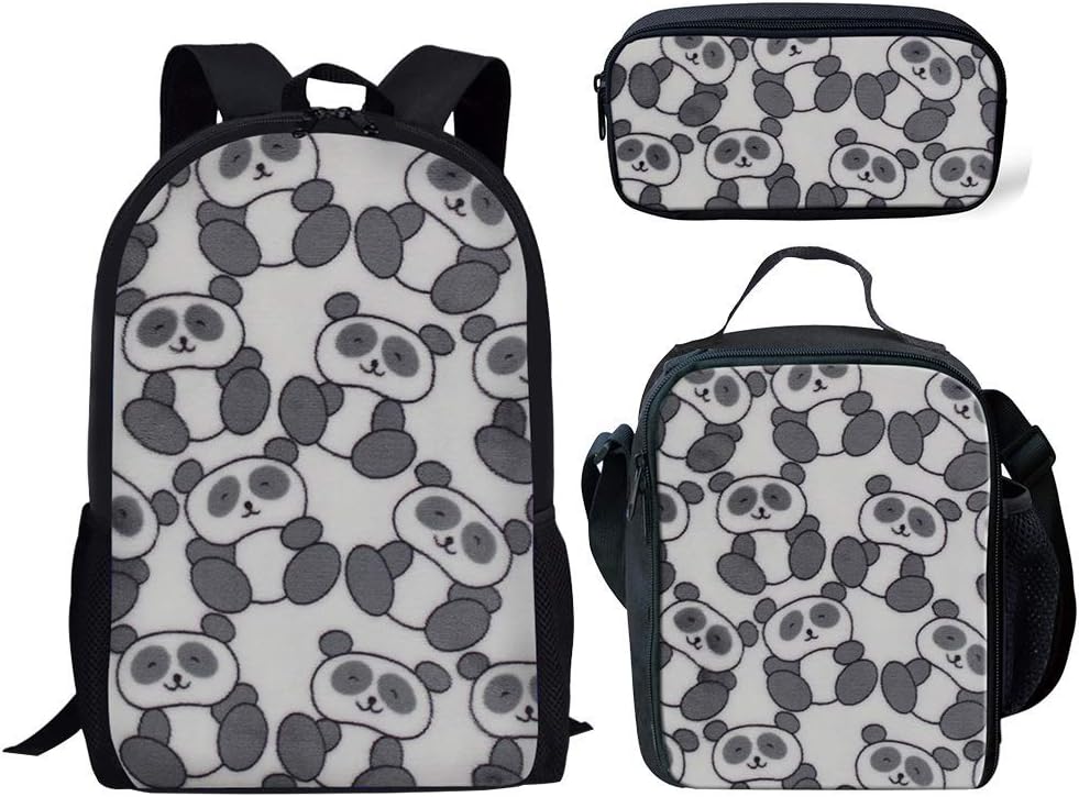 panda backpack and lunchbox