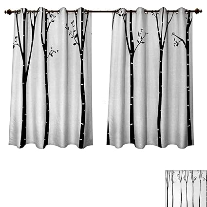 Amazon Com Anzhouqux Black And White Blackout Thermal Curtain