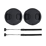 2-Pack 77mm Front Lens Cap Cover with Keeper for