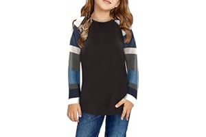 storeofbaby Girls Tops Casual Long Sleeve Shirts Loose Round Neck Tunic Blouse