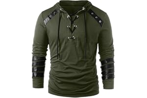 F_GOTAL MENS SHIRT Mens Pirate Medieval Shirts Ruffle Renaissance Costume Tee Halloween Blouse Tees Tops Blouse Pullover Jumper Sweatshirt