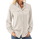 Women's UPF 50+ Long Sleeve UV Shirts Sun Protection Outdoor Cool Quick Dry Fishing Hiking Safari Travel Gardening Shirts