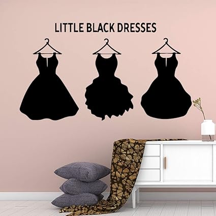 Artistique Petite Robe Noire Autocollants En Vinyle Pour Femme Chambre Vinyl Stickers Femme Dress Room Decoration Vinilo Pared Amazon Fr Bricolage