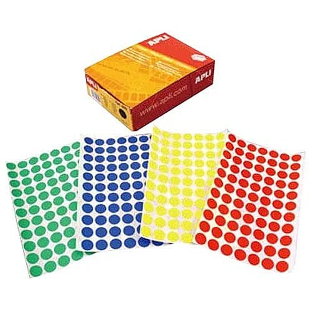 APLI Kids 690-Box Round Gum Diameter 13 mm Assorted Colours 200 Sheets