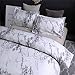 NTBED Marble Duvet Cover Sets Full Modern White Gray Quilt Cover with 2 Matching Pillow Shams Grey Microfiber Printed Bedding Set