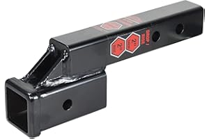 TOPTOW 64121 2-inch Receiver Trailer Hitch Extension Riser with 2-inch Rise/Drop, Solid Shank, 10000lbs Capacity, Anti-Rattle Bolt