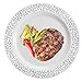 Party Bargains Plastic Plates | Premium Quality White & Silver Lace Rim Dinnerware | Excellent for Weddings, Baby & Bridal Showers, & More | Heavy Duty 7.5” Plate (40 Pack)