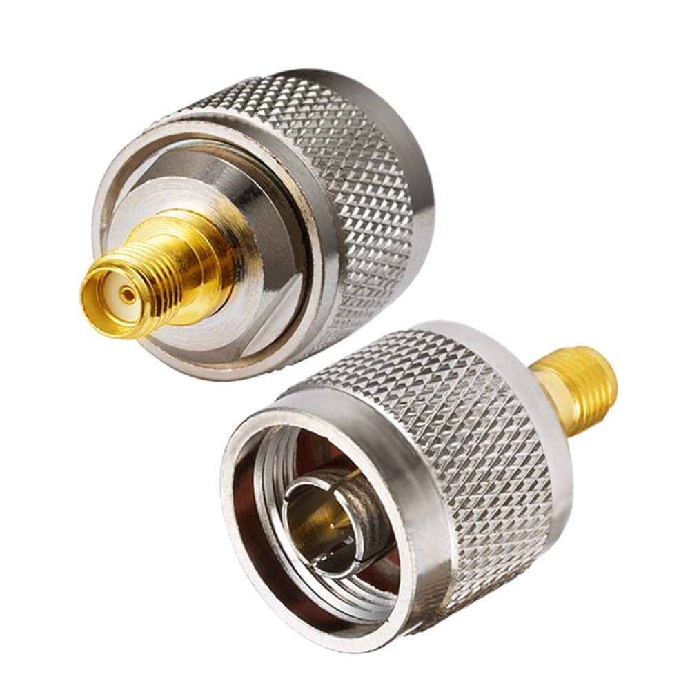 Vecys SMA to N-Type Adapter SMA Female to N-Type Male Adapter for Wi-Fi Antenna Cable WLAN Wireless Wifi Router (2 pcs)